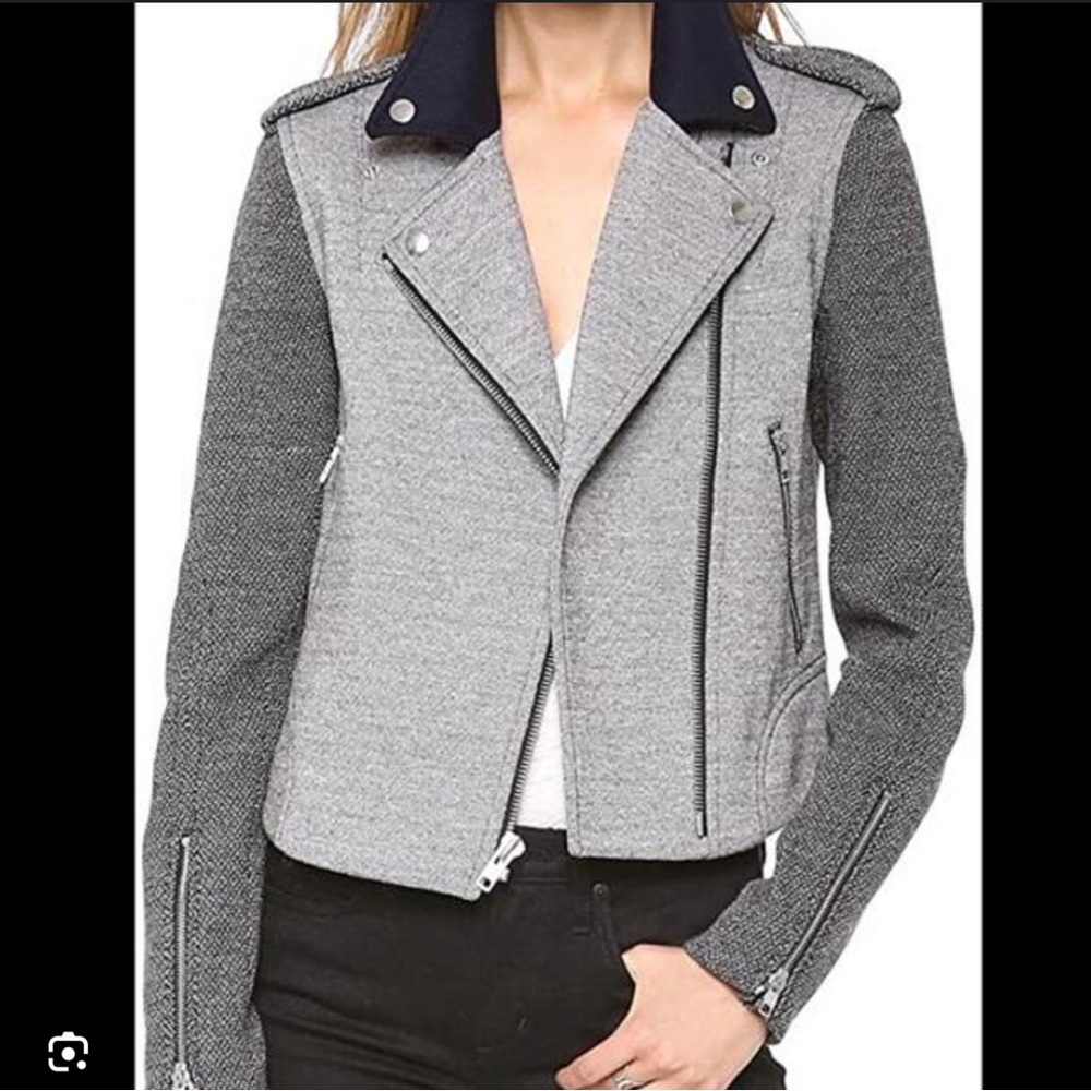 Theory Adashi Moto Jacket. Navy/Gray. Sz S/P